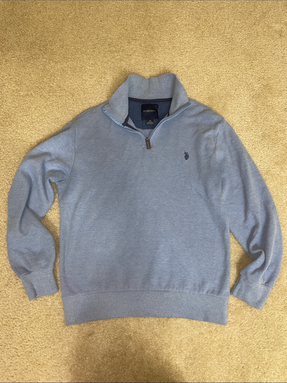 Men’s US Polo Assn. Light Blue Quarter-Zip Men's Sweater